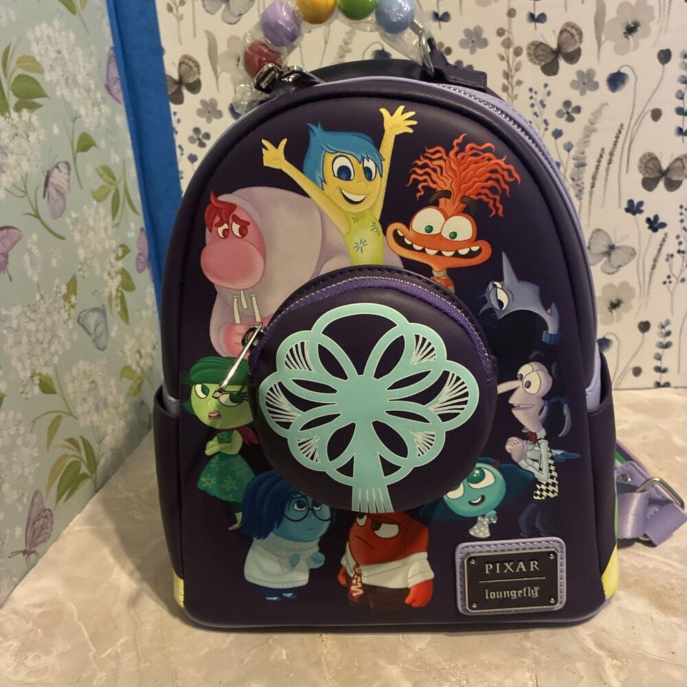 Disney Pixar Inside Out Loungefly Backpack Mini Bag Joy Anger Fear New Tags